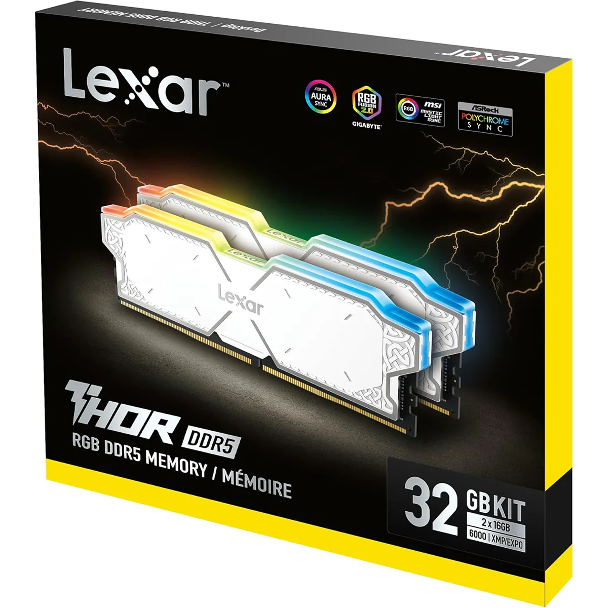 Lexar Thor 32GB Kit (16GBx2) DDR5 6000MHz Intel XMP & EXPO AMD Gaming Desktop Memory (White) (LD5U16G60C38AG-RGD) - Image 10