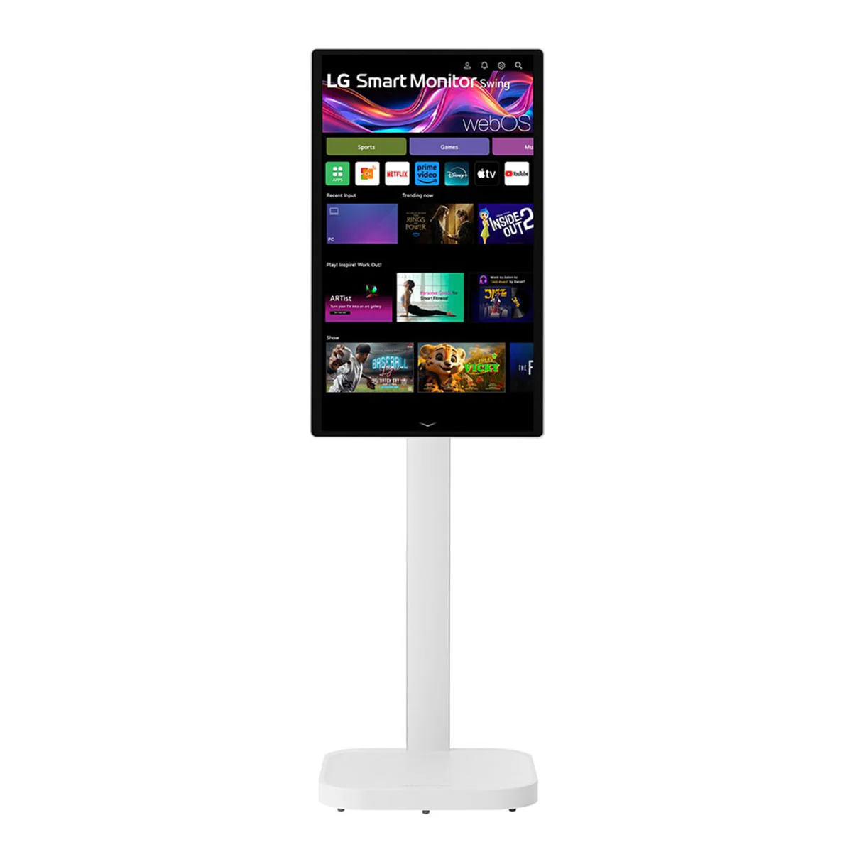 LG 32U889SA-W 31.5" 4K UHD (3840x2160) 60Hz 5ms GTG IPS Smart Monitor Swing with Touchscreen, Rolling Stand, Tilt, Height, Swivel, Pivot Adjustment - Image 13