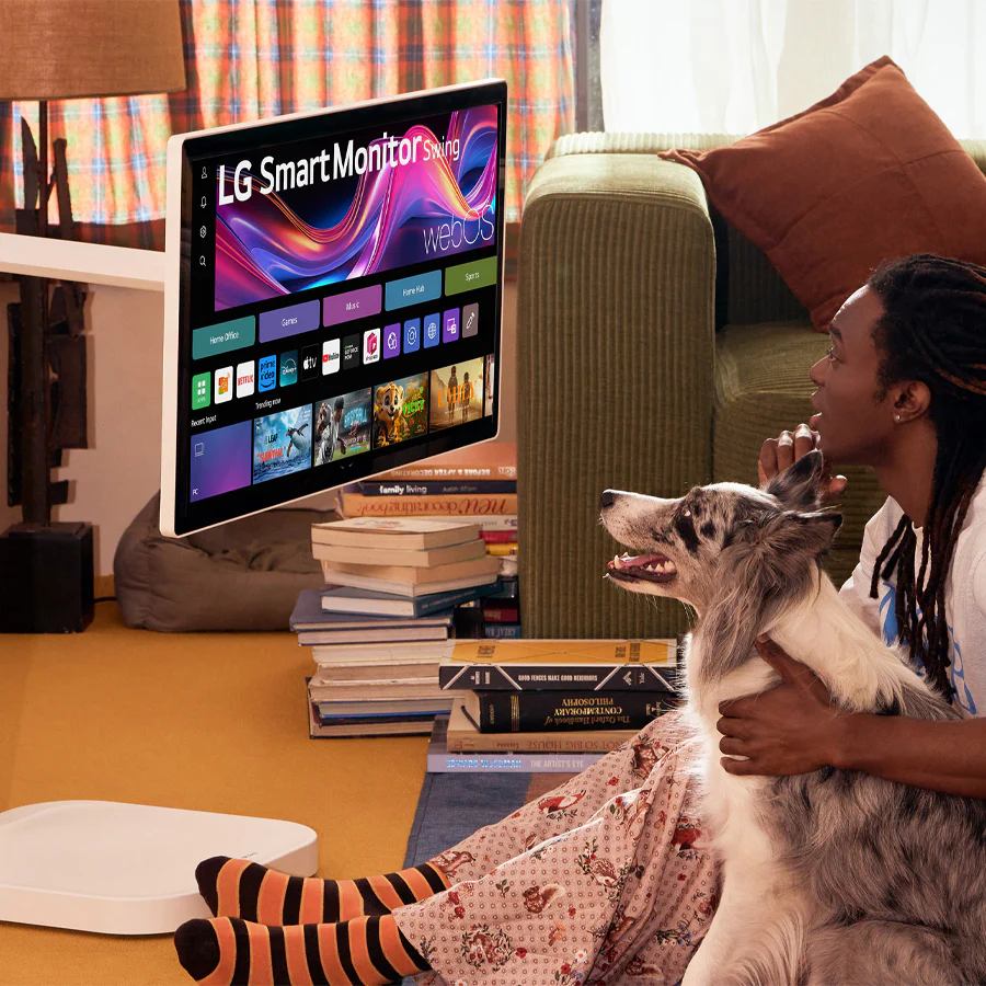LG 32U889SA-W 31.5" 4K UHD (3840x2160) 60Hz 5ms GTG IPS Smart Monitor Swing with Touchscreen, Rolling Stand, Tilt, Height, Swivel, Pivot Adjustment - Image 8