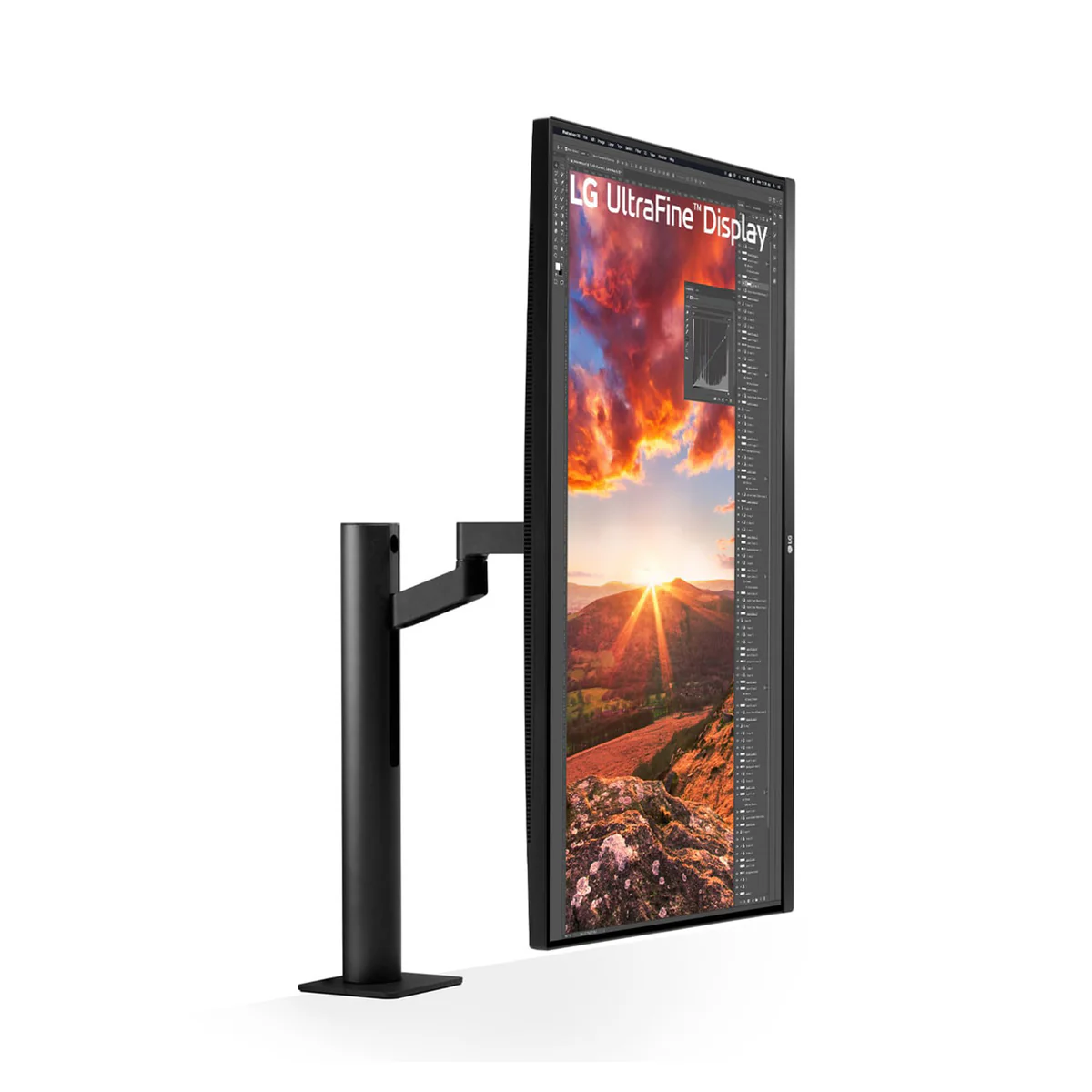 LG 32UN880K-B 31.5" 4K UHD (3840x2160) 60Hz 5ms GTG Ergo IPS USB-C Monitor With C-Clamp, Tilt, Height, Swivel, Pivot Adjustment - Image 10