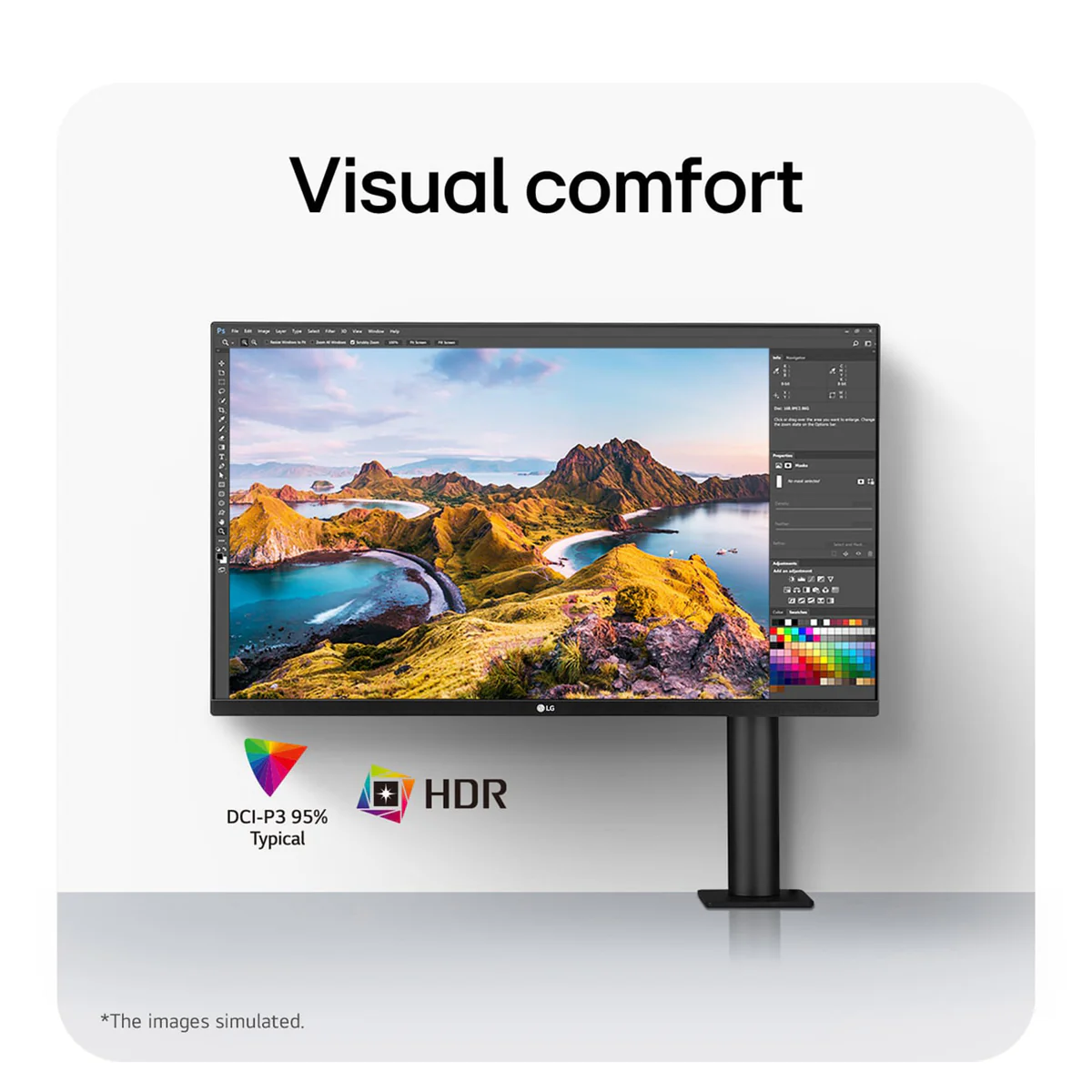 LG 32UN880K-B 31.5" 4K UHD (3840x2160) 60Hz 5ms GTG Ergo IPS USB-C Monitor With C-Clamp, Tilt, Height, Swivel, Pivot Adjustment - Image 15