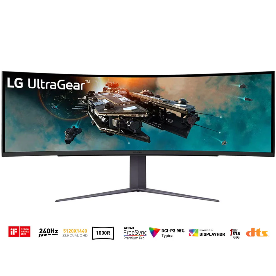 LG 49GR85DC-B 49" Curve Ultragear Dual QHD 5120x1440 1ms 240Hz Gaming Monitor With Vesa DisplayHDR 1000 (2023 Model)