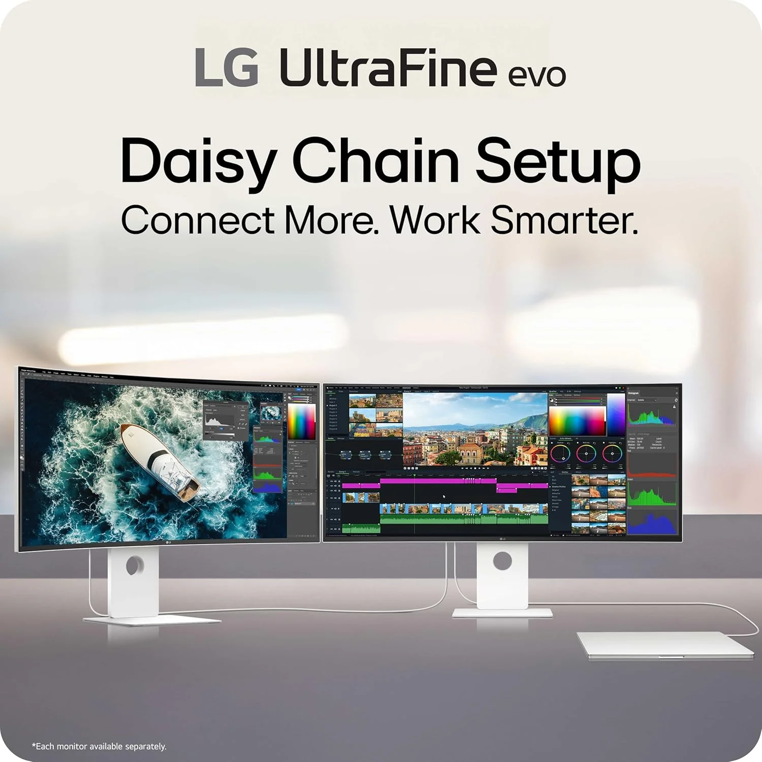 LG UltraFine 40U990A-W 5K2K 40" WUHD (5120x2160) 120Hz 5ms GtG Nano IPS Gaming Monitor with Thunderbolt 5 PD 96W and Height, Tilt & Swivel Adjustment (White) - Image 11