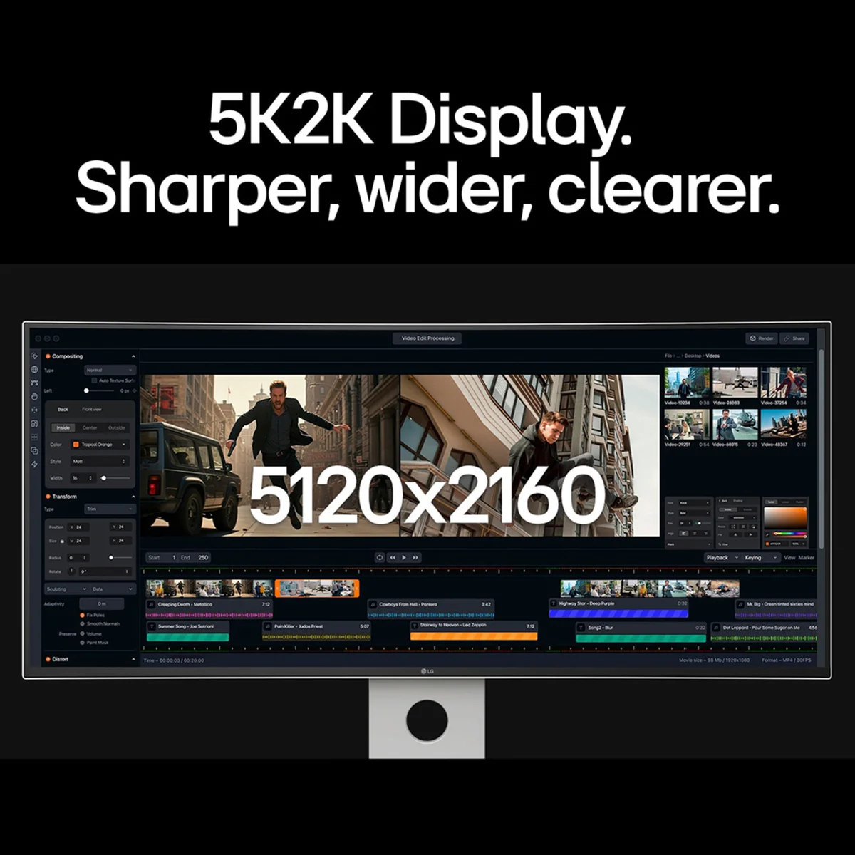 LG UltraFine 40U990A-W 5K2K 40" WUHD (5120x2160) 120Hz 5ms GtG Nano IPS Gaming Monitor with Thunderbolt 5 PD 96W and Height, Tilt & Swivel Adjustment (White) - Image 2