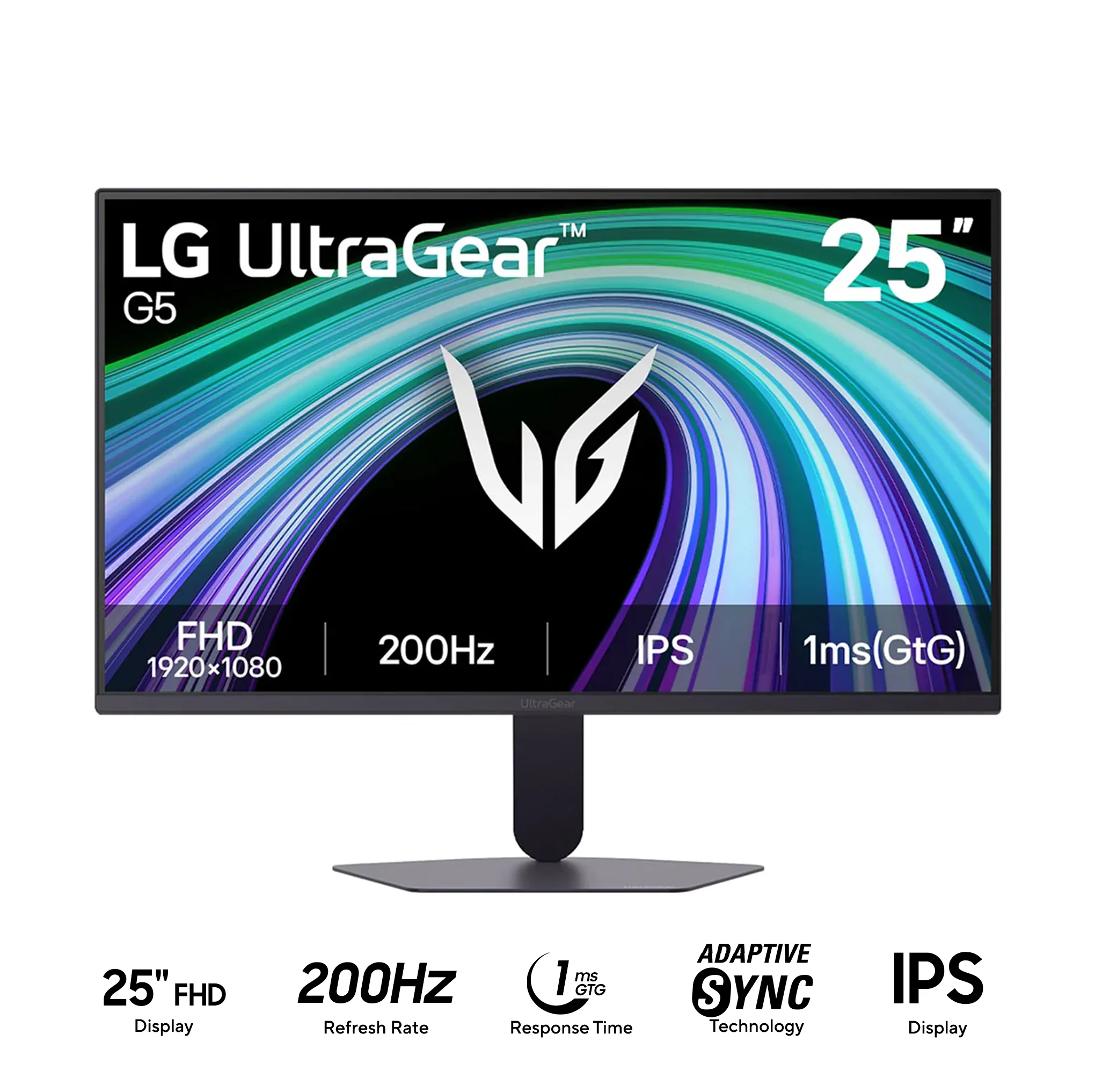 LG UltraGear G5 25G523B-B 25" FHD (1920x1080) 200Hz 1ms GTG IPS Gaming Monitor with Tilt & Height Adjustment