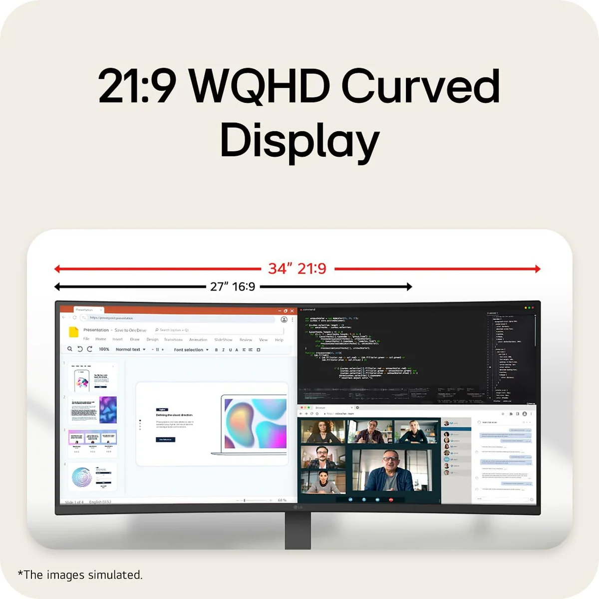 LG UltraWide 34U640B-B 34" WQHD (3440x1440) 144Hz 5ms GTG VA Curved Gaming Monitor with Tilt & Height Adjustment - Image 4