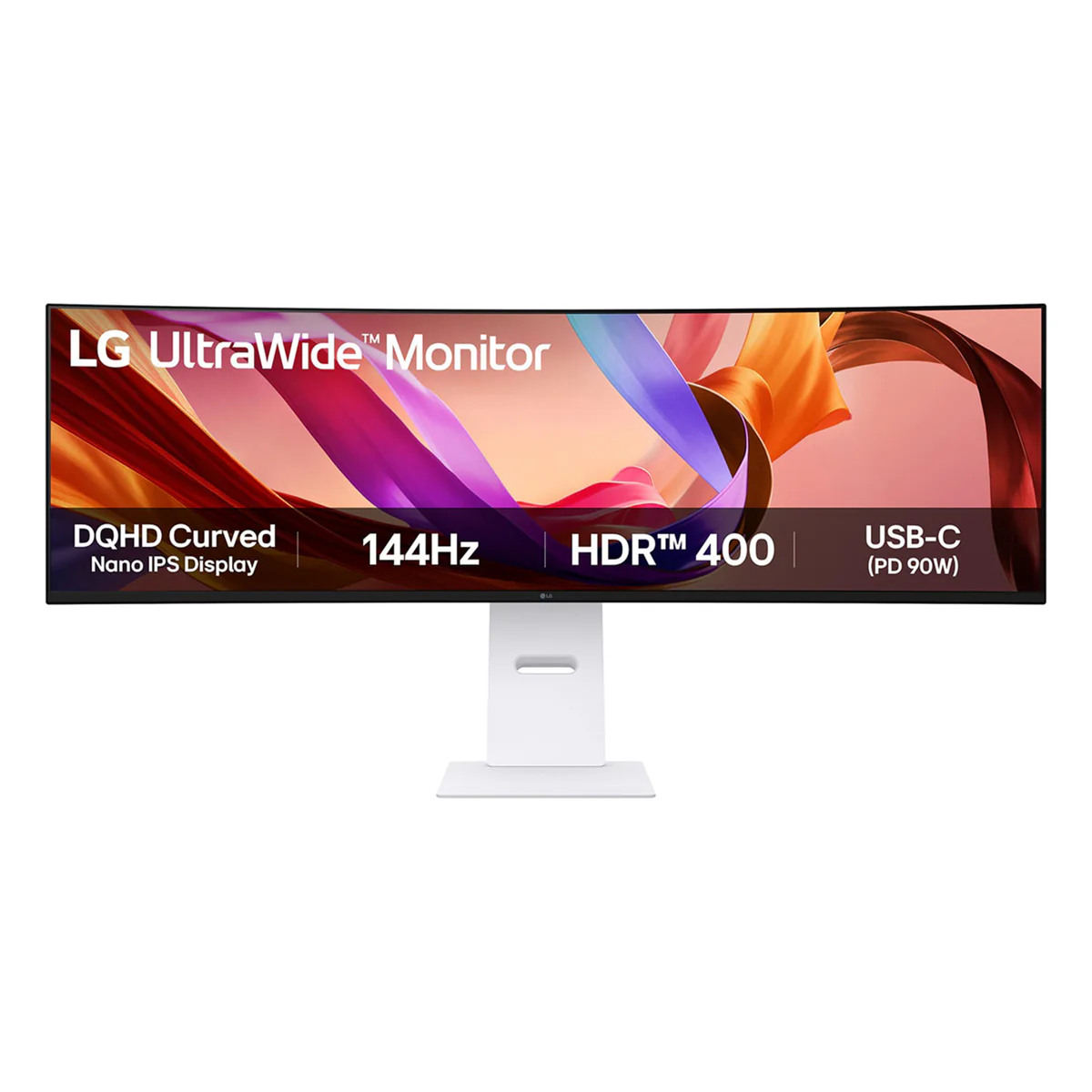 LG Ultrawide 49U950A-W 49" DUAL QHD (5120x1440) 144Hz 5ms (GtG at Faster) IPS Curved Nano Display Monitor With Tilt, Height, Swivel & Pivot Adjustment - Image 2