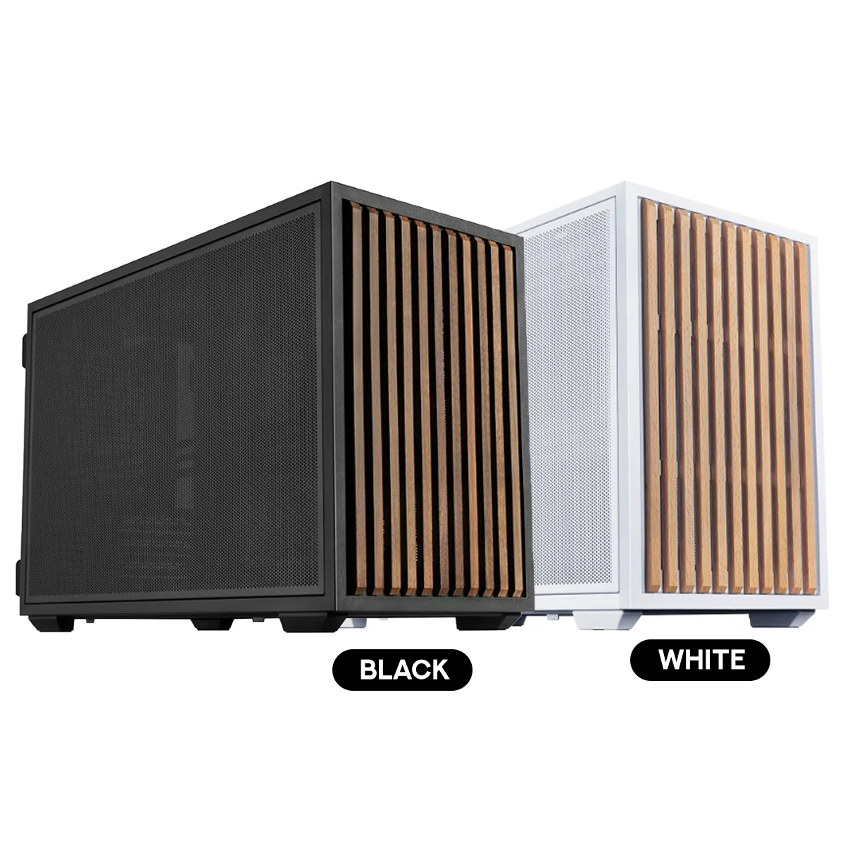 Lian Li B4X-WD mATX Wood Micro-ATX | Mini-ITX Gaming PC Case (Black, White)