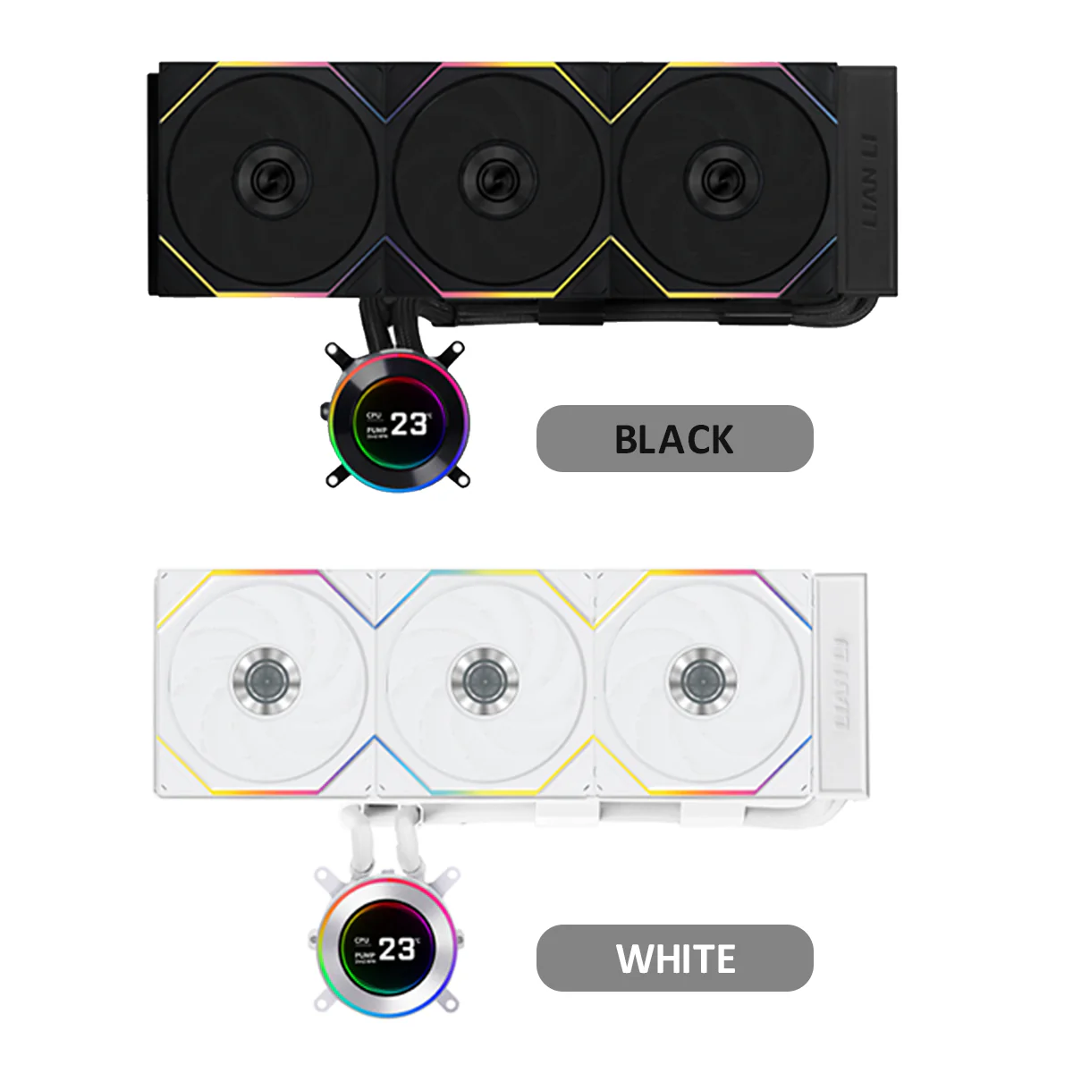 Lian Li HydroShift II LCD-C 360TL AIO Liquid Cooler (Black, White)