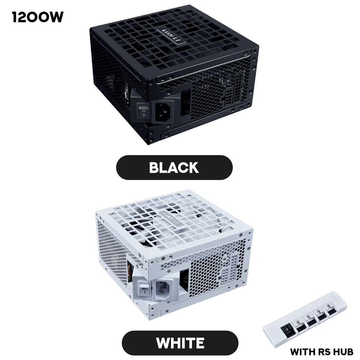 Lian Li RS1200G ATX 3.1 1200W 80+ Gold Rotational Shift With RS HUB Power Supply (Black, White) - Image 10