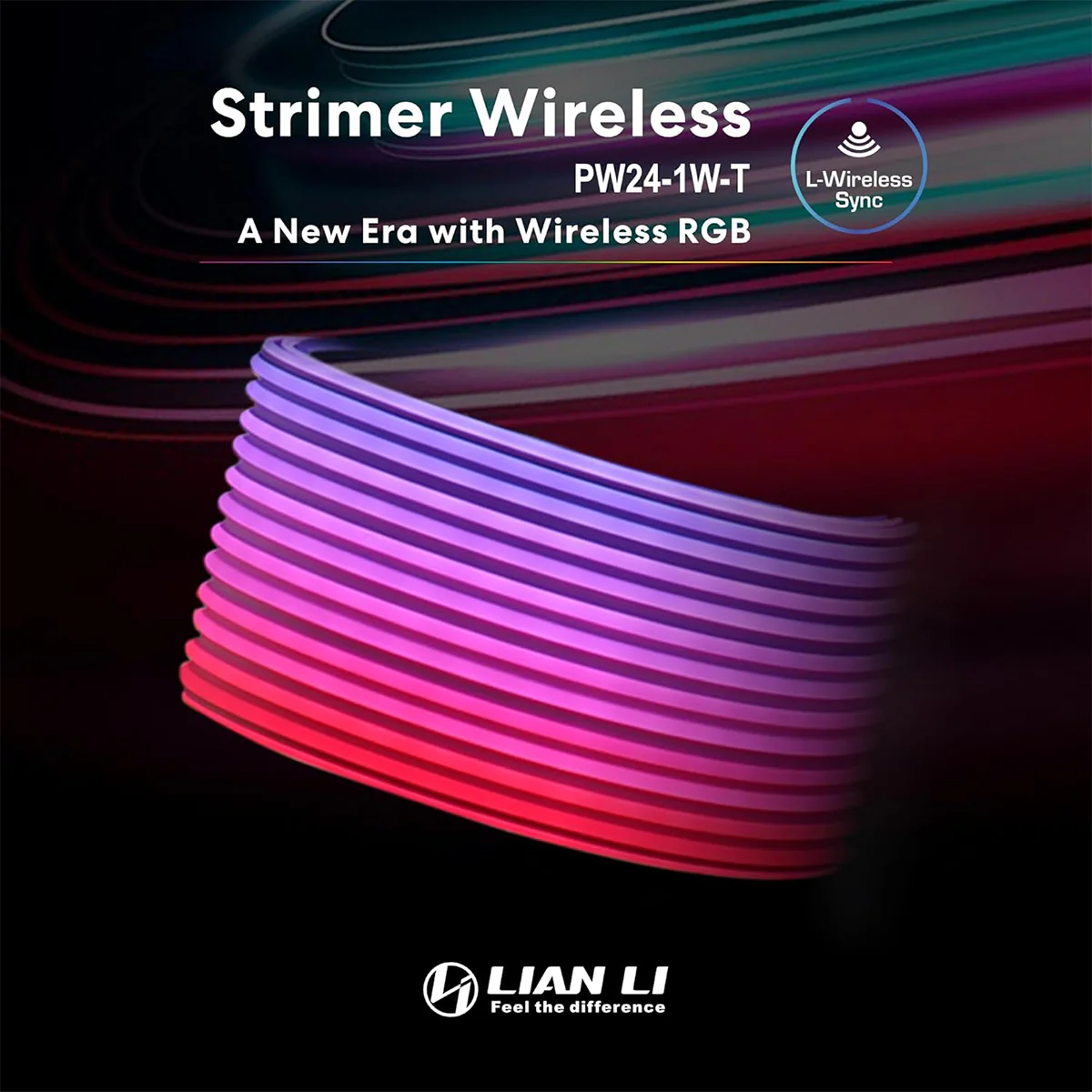 Lian Li Strimer Wireless 24P RGB 260mm Extension Cable with Controller (Black) (PW24-1W-T) - Image 2