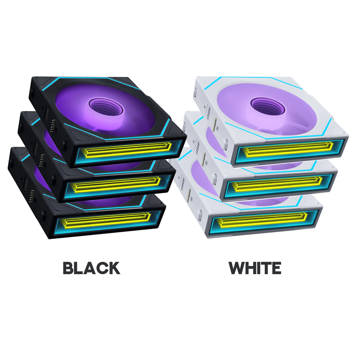 Lian Li Uni Fan SL-INF Wireless 120mm Reverse Blade ARGB Fan - Triple Pack (Black, White) (12RSLIN1W3B, 12RSLIN1W3W) - Image 6