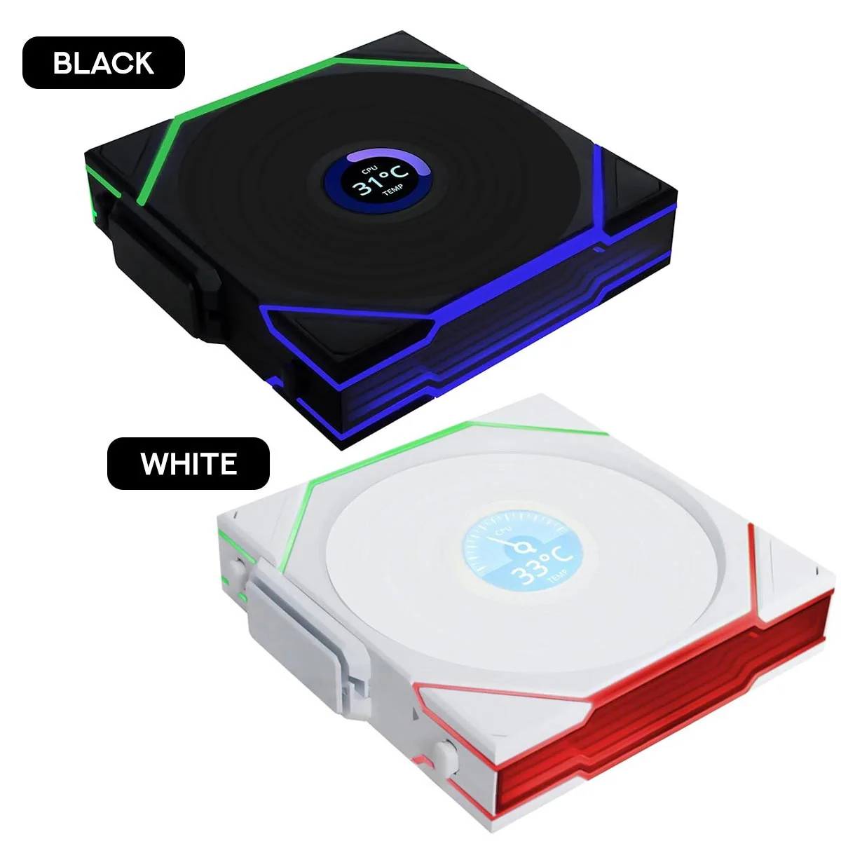 Lian Li Uni Fan TL Wireless LCD 120mm Revolutionary ARGB Single Fan (Black, White)