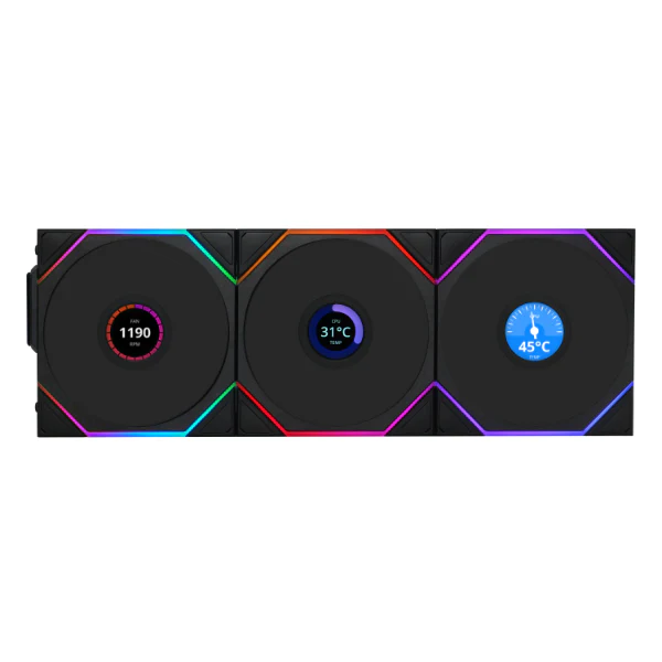 Lian Li Uni Fan TL Wireless LCD 120mm Reverse Blade Revolutionary ARGB Single Fan (Black, White) - Image 4