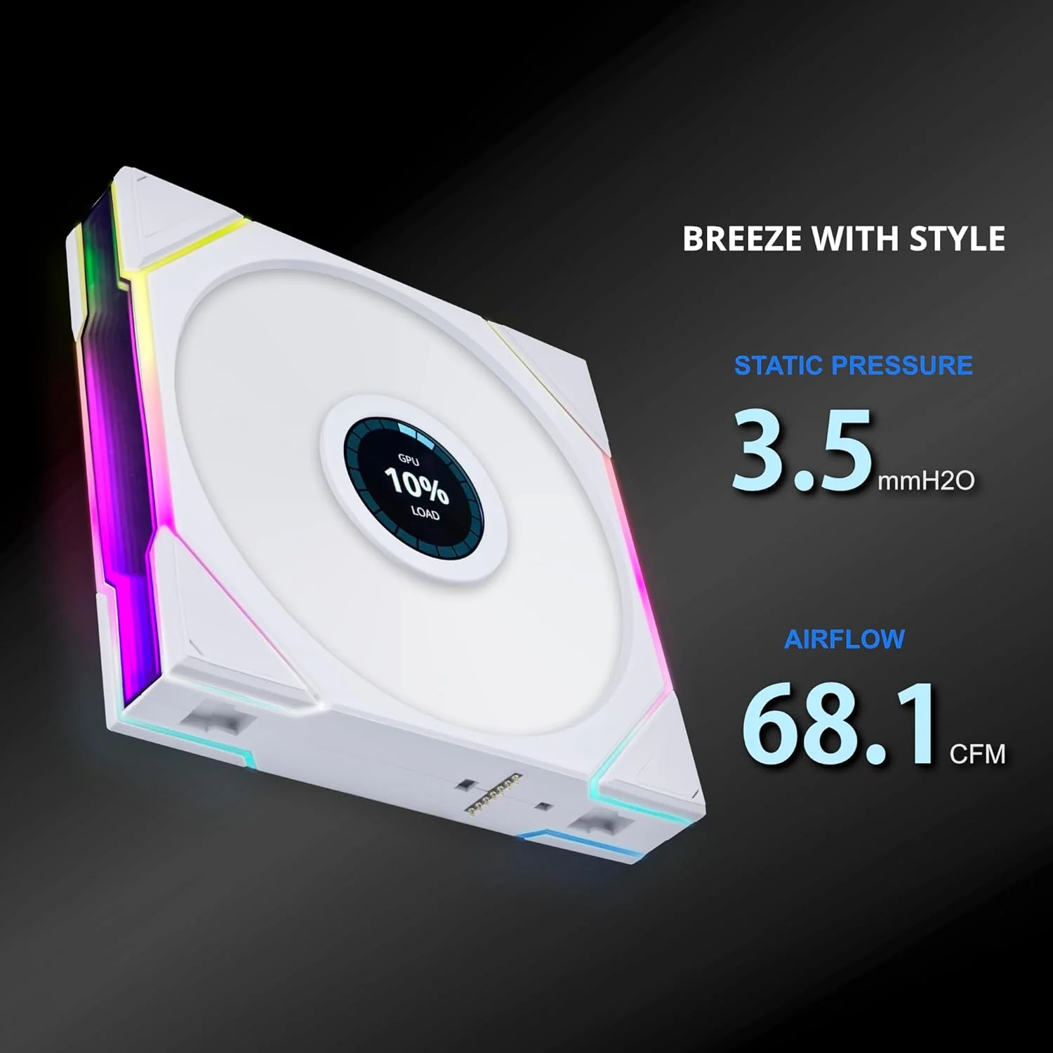 Lian Li Uni Fan TL Wireless LCD 120mm Reverse Blade Revolutionary ARGB Single Fan (Black, White) - Image 7