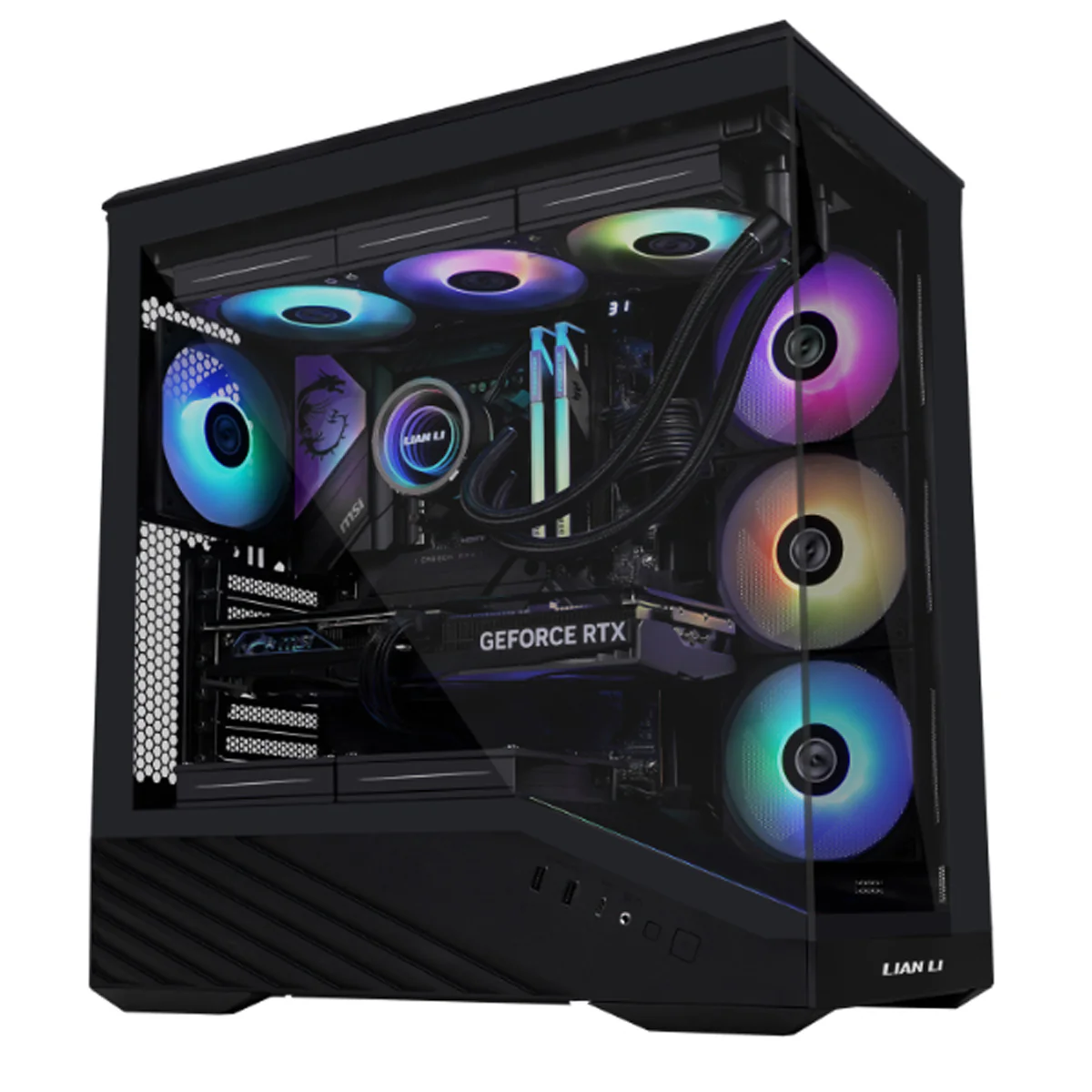 Lian Li Vector V100R Mini Compact MATX PC Case with 4 ARGB Fans (Black) - Image 5