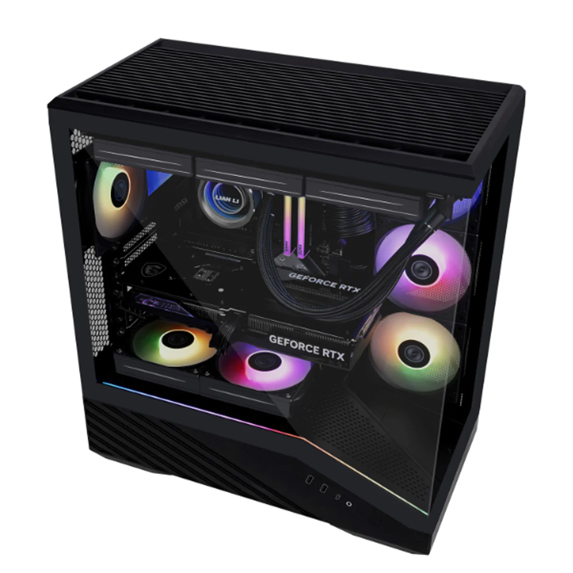 Lian Li Vector V100R Mini Compact MATX PC Case with 4 ARGB Fans (Black) - Image 7
