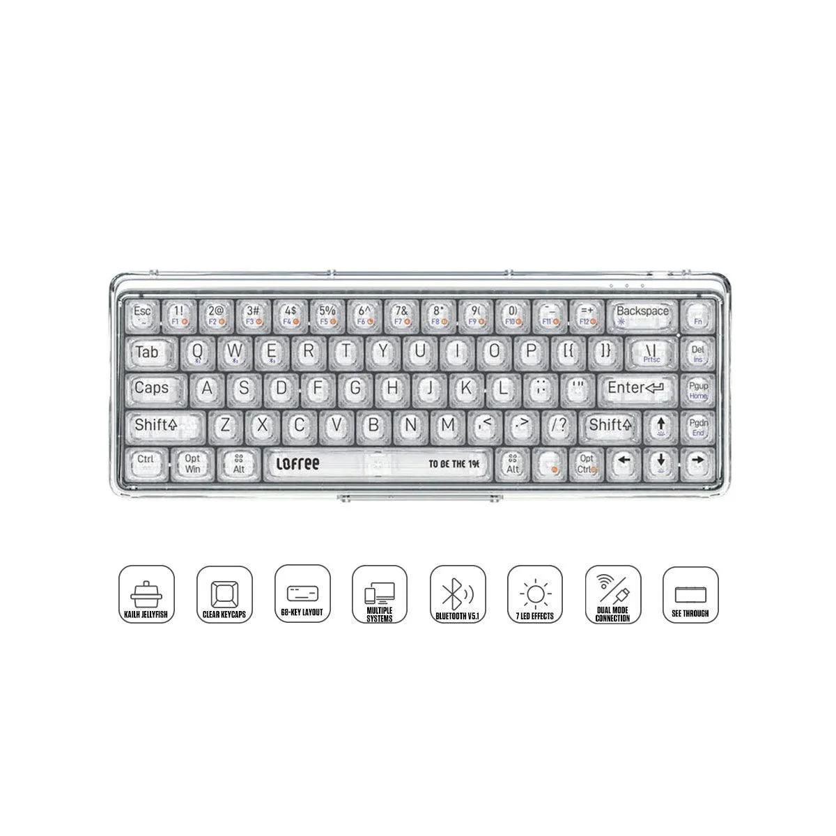 Lofree 1% Fresnel Dual-Mode Mechanical Keyboard (Clear)