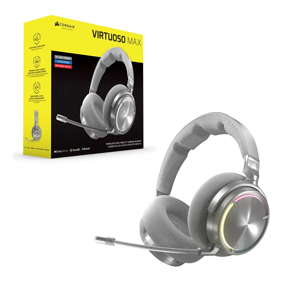 Corsair Virtuoso Max Wireless High-Fidelity Gaming Headset (Silver, Carbon) - Image 10