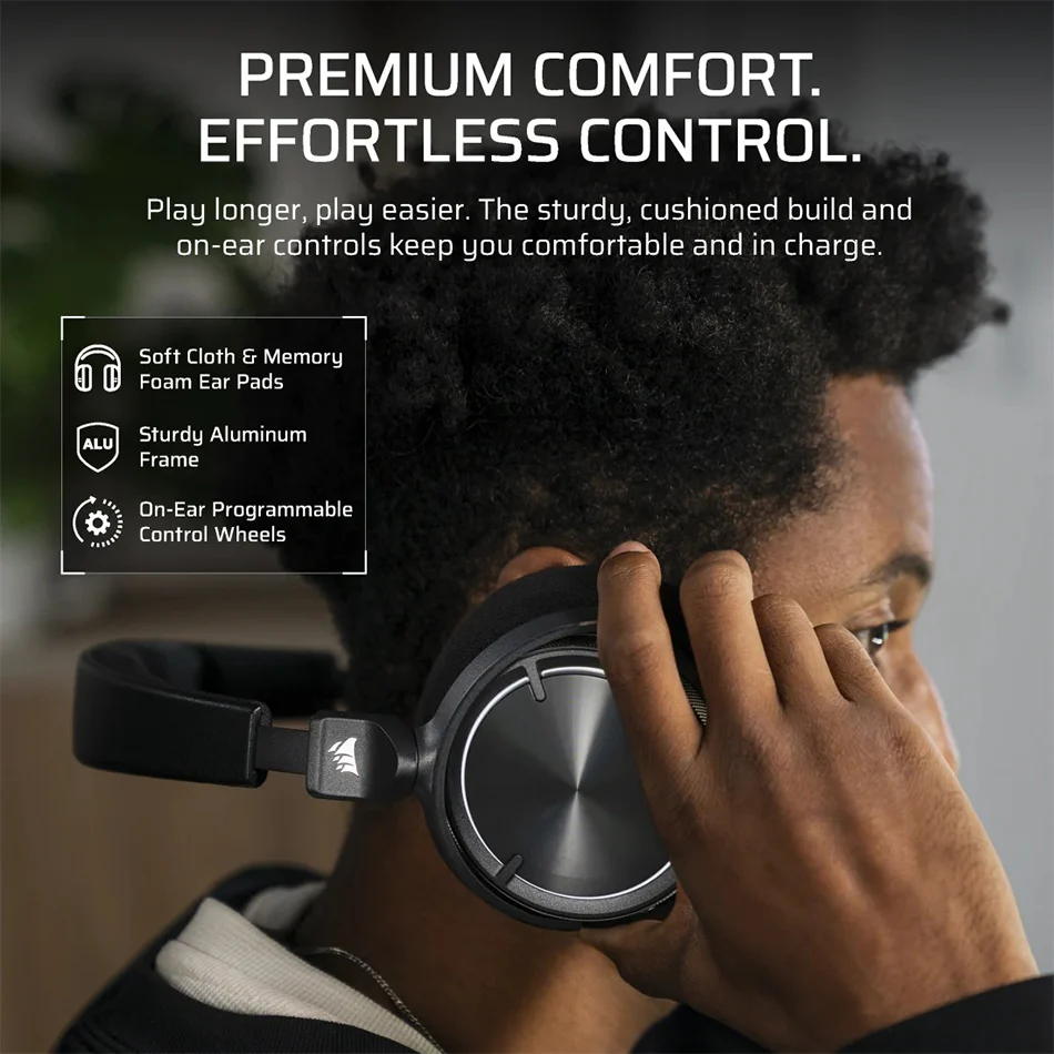 Corsair Virtuoso Max Wireless High-Fidelity Gaming Headset (Silver, Carbon) - Image 13