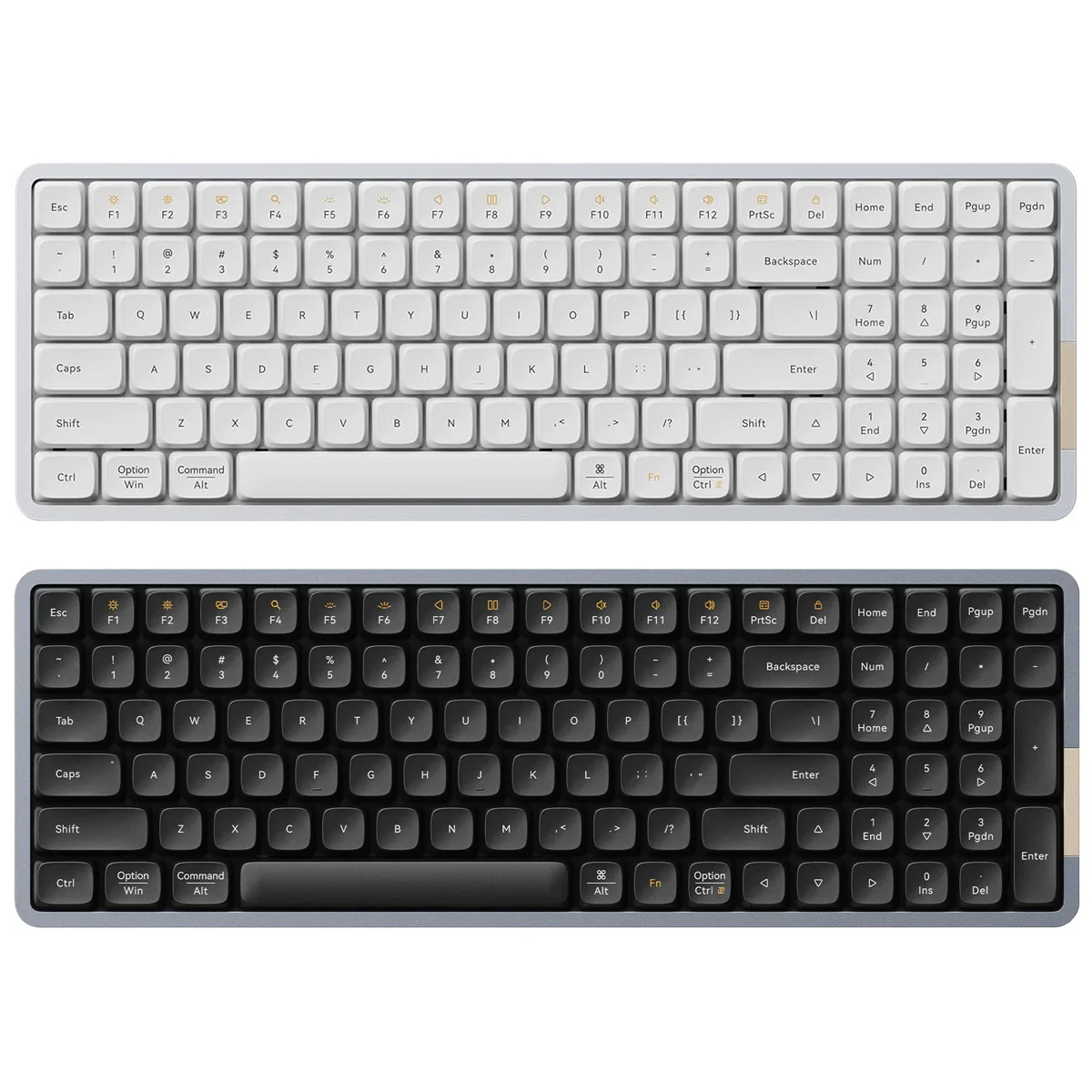 Lofree Flow 100 Keys Dual Mode Low Profile Mechanical Keyboard (Silver, Black)