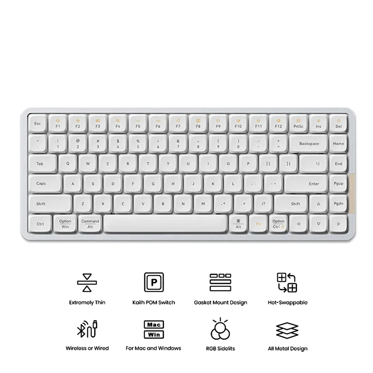 Lofree Flow 84 Keys Dual Mode Low Profile Mechanical Keyboard (Silver)