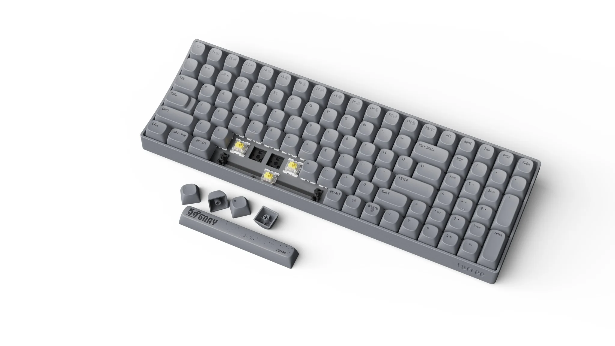 Lofree Touch 100 Keys Triple Mode Wireless Mechanical Keyboard (Grey) - Image 4