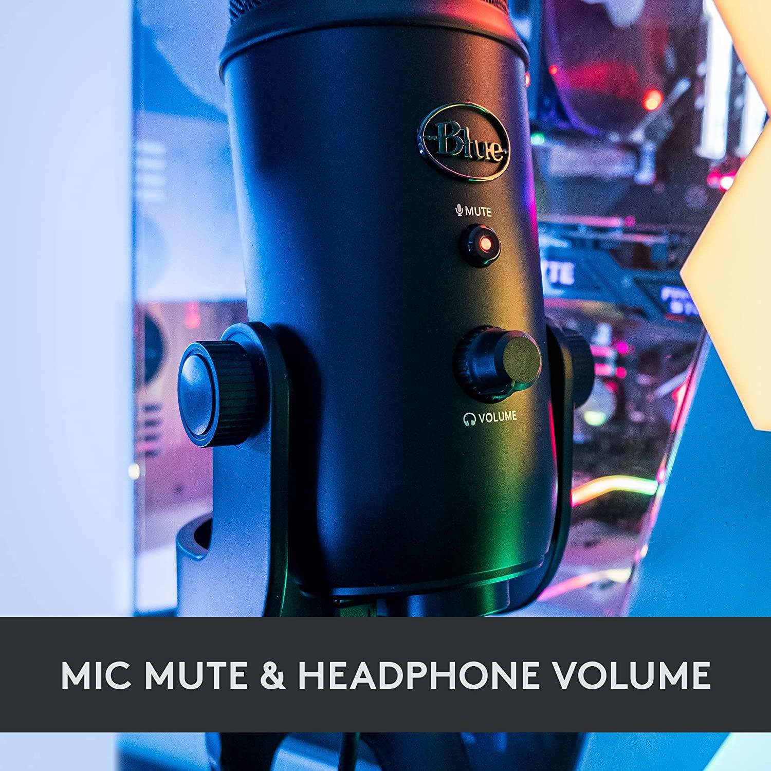 Logitech Blue Yeti Premium Multi-Pattern USB Microphone For Recording/ Streaming/ Podcasting/ Gaming (Blackout) - Image 5