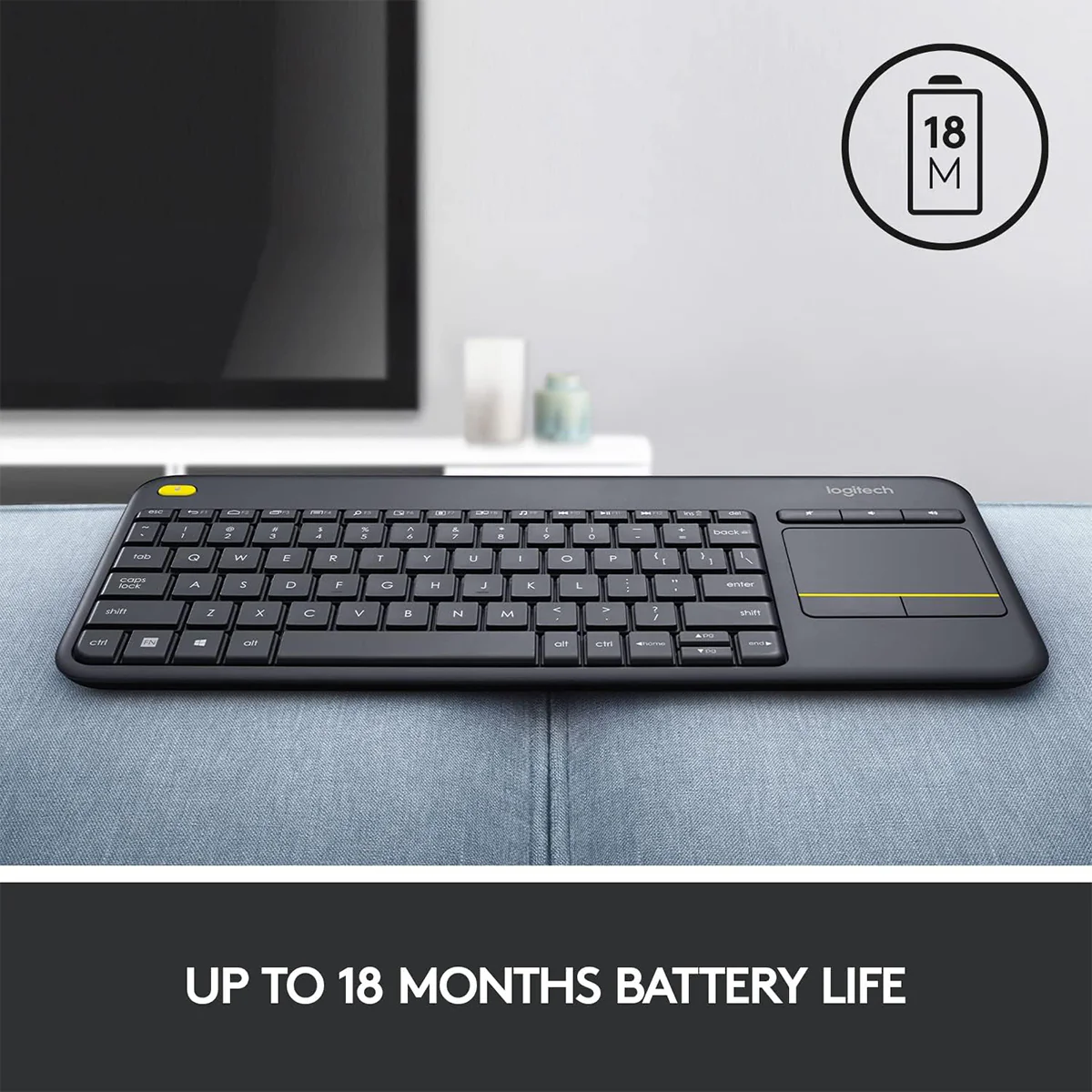 Logitech K400 Plus Tv Wireless Touch Keyboard (Windows/Chrome Os/Android) Black - Image 5