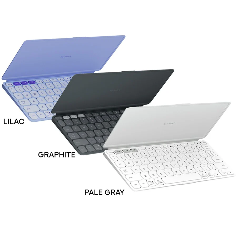 Logitech Keys-To-Go 2 Ultra Portable Wireless Keyboard With Cover (Graphite, Pale Gray, Lilac)