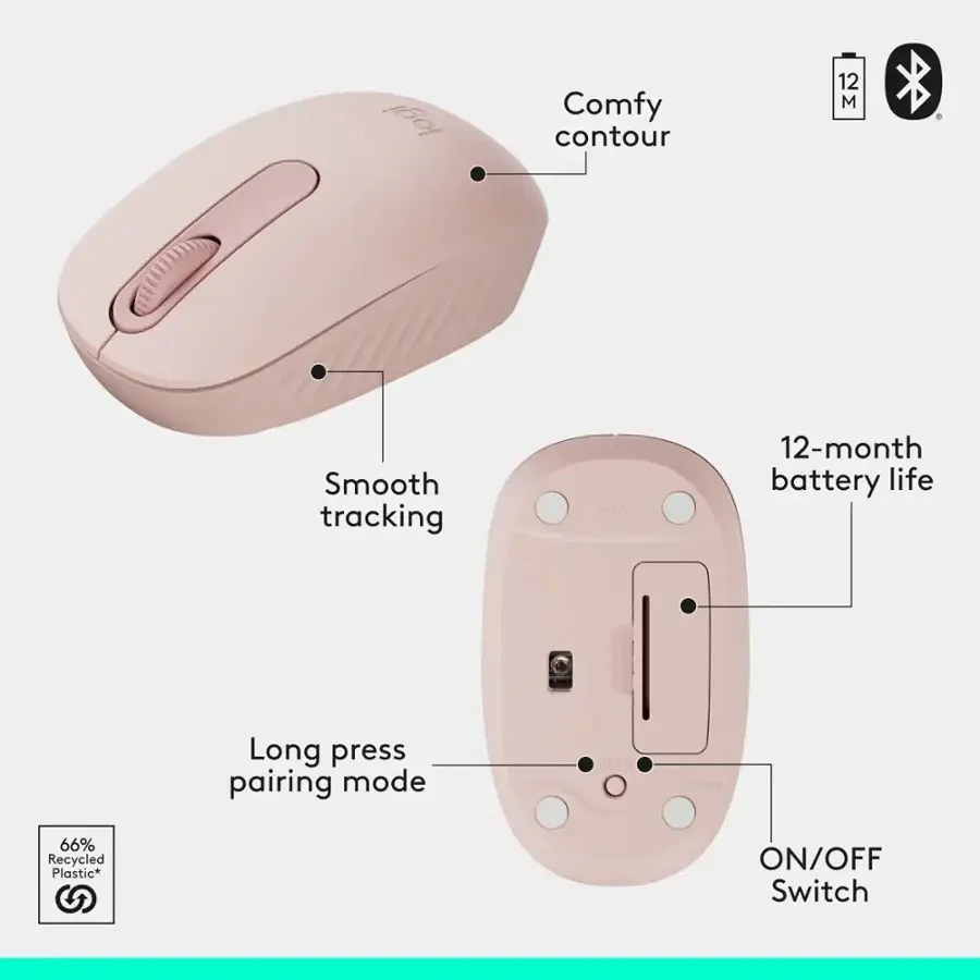 Logitech MK250 Compact Wireless Mouse and Keyboard (Rose) (920-013561) - Image 8