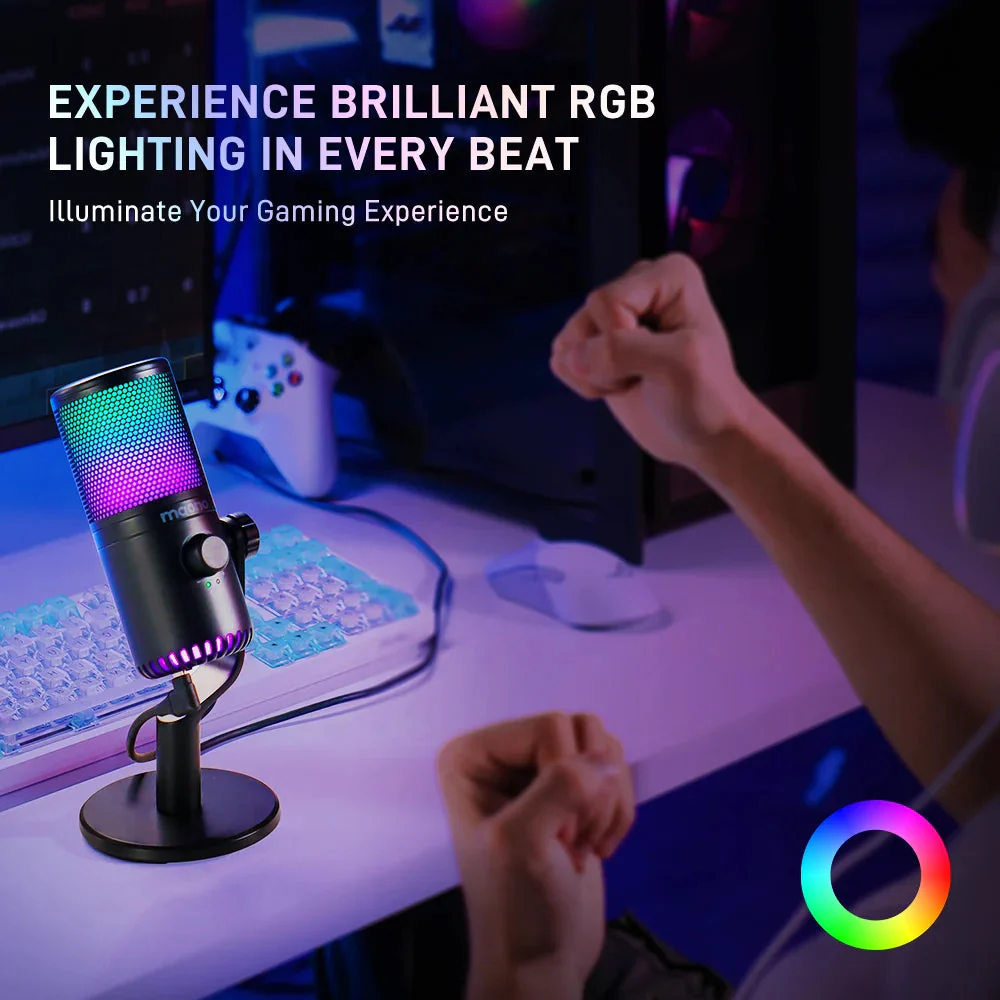 Maono DM30 RGB USB Condenser Microphone (Black, White, Pink, Purple) - Image 2