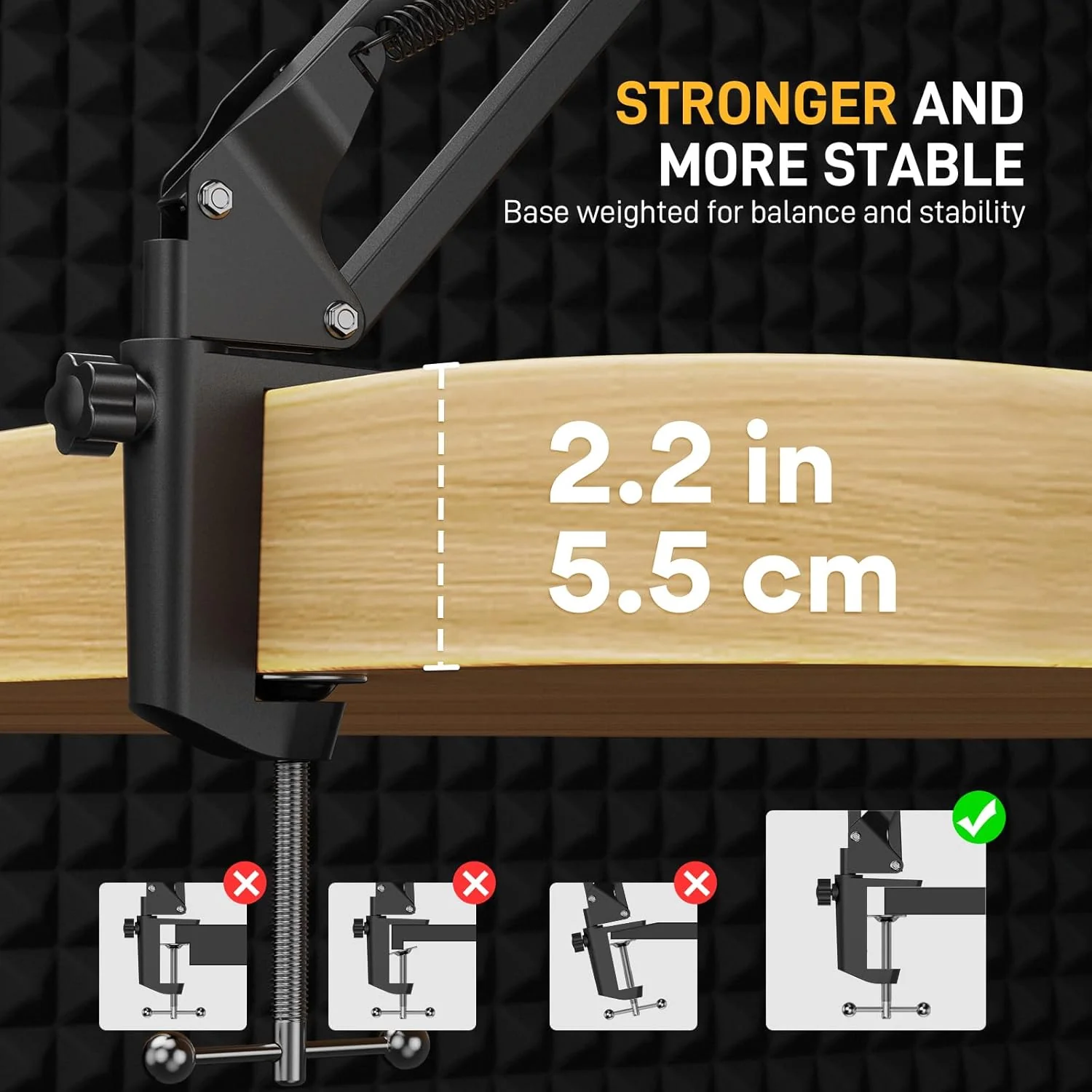 Maono DM40 Pro S Wireless RGB Condenser Gaming Desktop Microphone with Boom Arm (Black, White) - Image 9