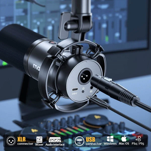 Maono PD200X USB/XLR Podcast Dynamic Microphone (Black, White) - Image 5