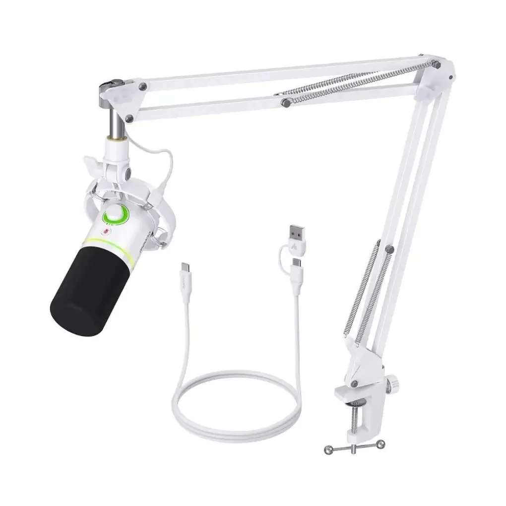 Maono PD200XS USB/XLR Podcast Dynamic Microphone Set with Boom Arm (Black, White, Pink) - Image 10