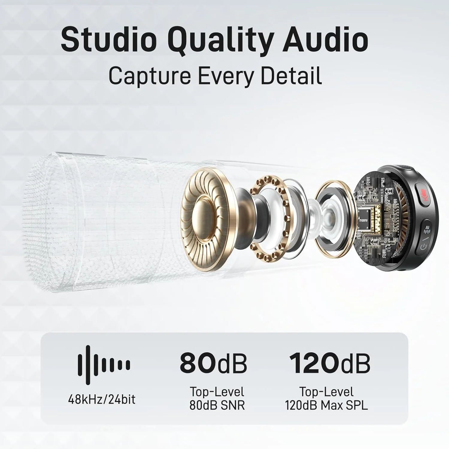 Maono Wave T5 WM650 PA2 AI Wireless Lavalier Microphone for Camera - Image 2