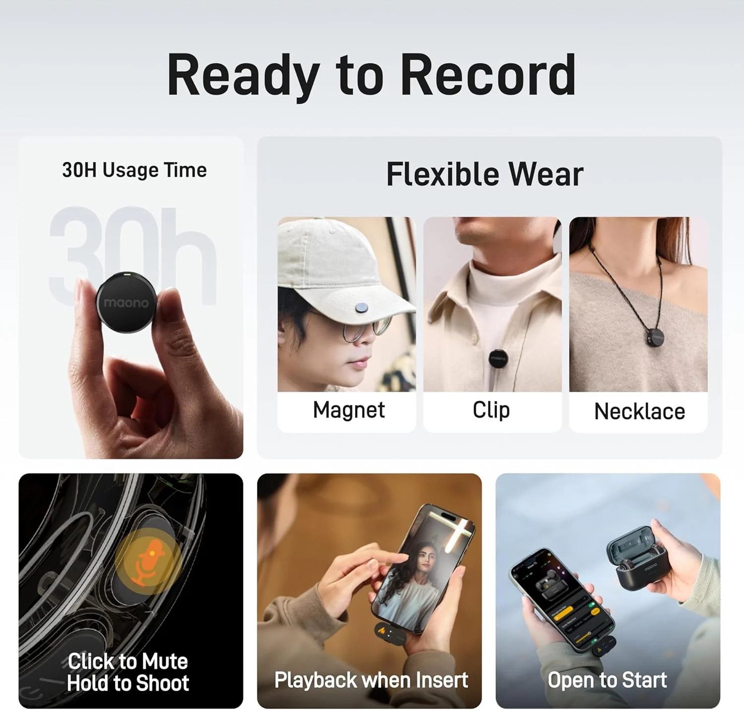 Maono Wave T5 WM650 PA2 AI Wireless Lavalier Microphone for Camera - Image 4