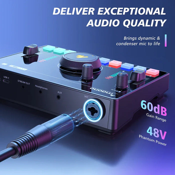 Maonocaster AMC2 Neo One-Stop Streaming Audio Mixer & Sound Card (Black, White) - Image 3