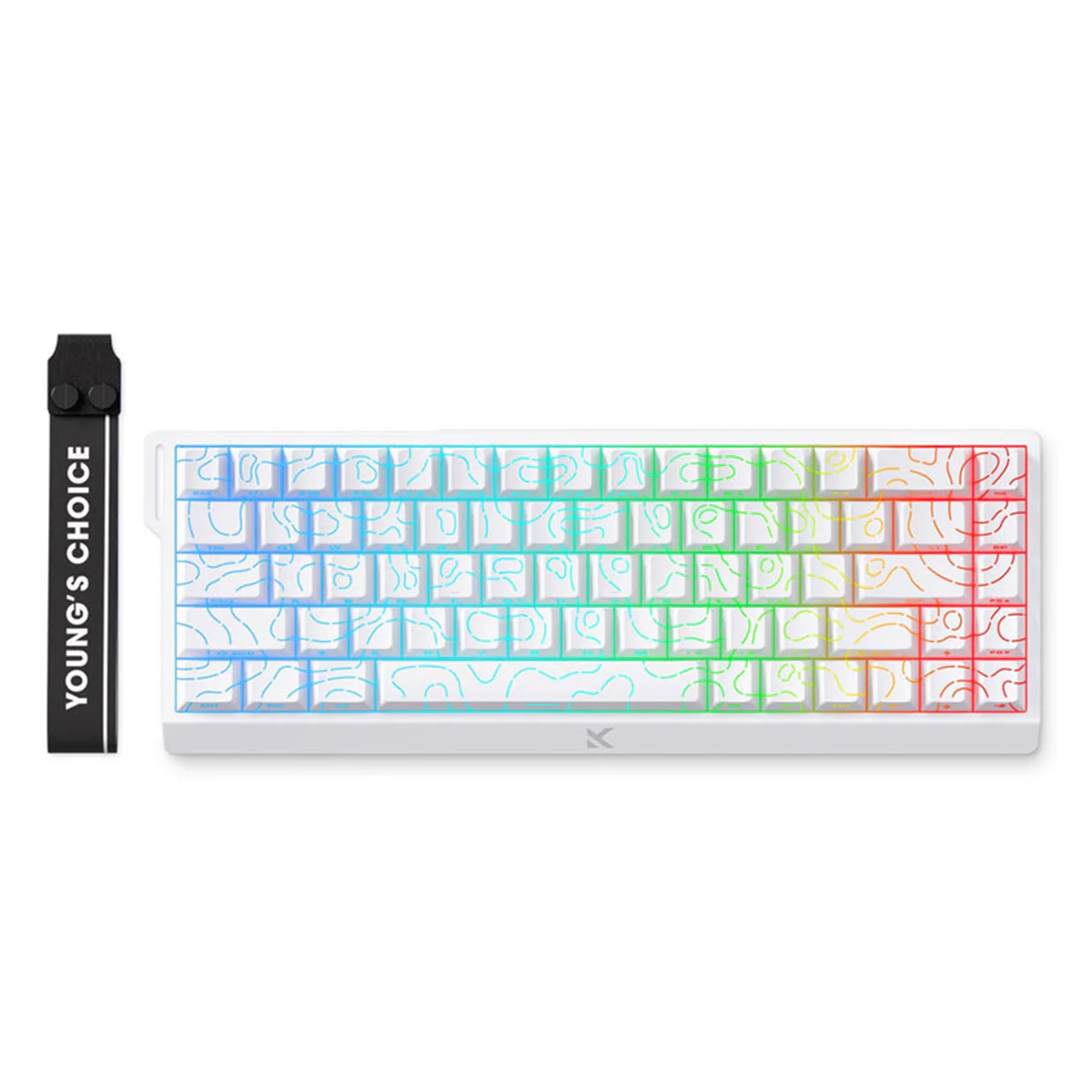 MCHOSE Ace 68 Esports Edition RGB Hot-Swappable Gaming Keyboard (White Contour Lines) (Ice Rhino Magnetic Switch) - Image 5
