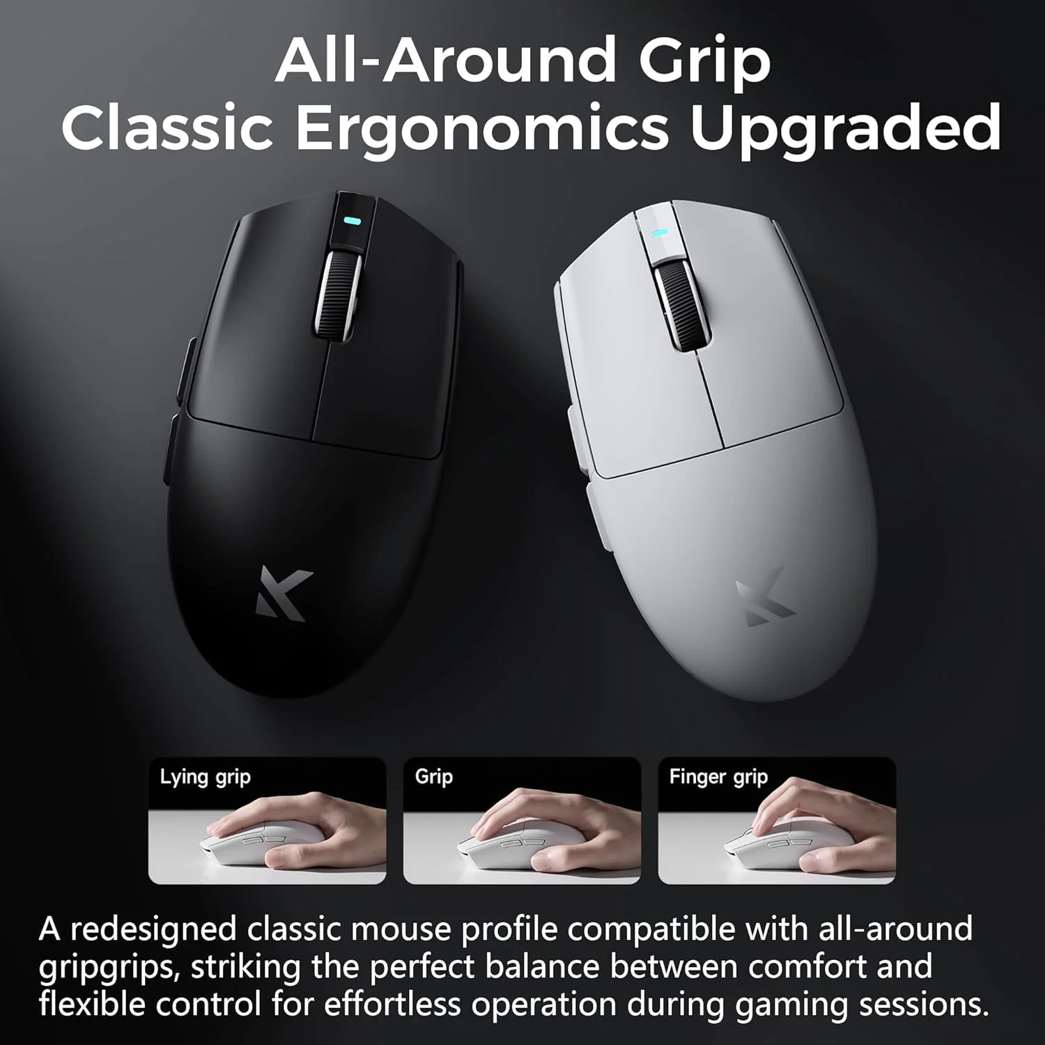 MCHOSE G3 V2 Wireless Gaming Mouse (Black, Blue, White) - Image 2
