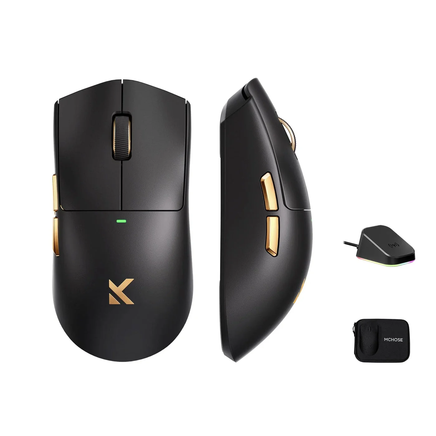 MCHOSE K7 Ultra Lightweight Wireless Gaming Mouse (Black, White) - Image 2