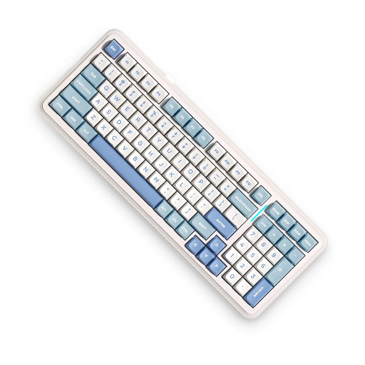 MCHOSE K99 V2 RGB Tri-Mode Hot-Swappable Mechanical Keyboard (Sky Blue) (Hyacinth Purple Switch) - Image 3