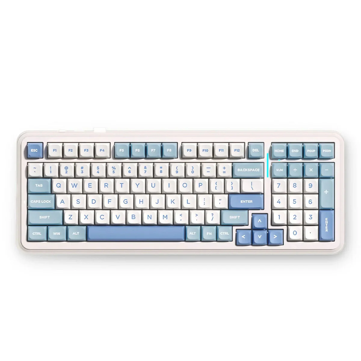 MCHOSE K99 V2 RGB Tri-Mode Hot-Swappable Mechanical Keyboard (Sky Blue) (Hyacinth Purple Switch) - Image 4