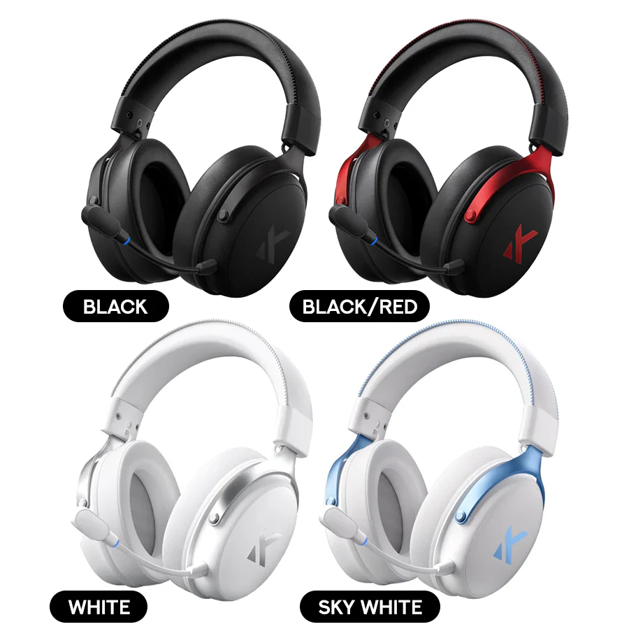 MCHOSE V9 Pro Wireless Gaming Headset (Black, Black/Red, White, Sky White)