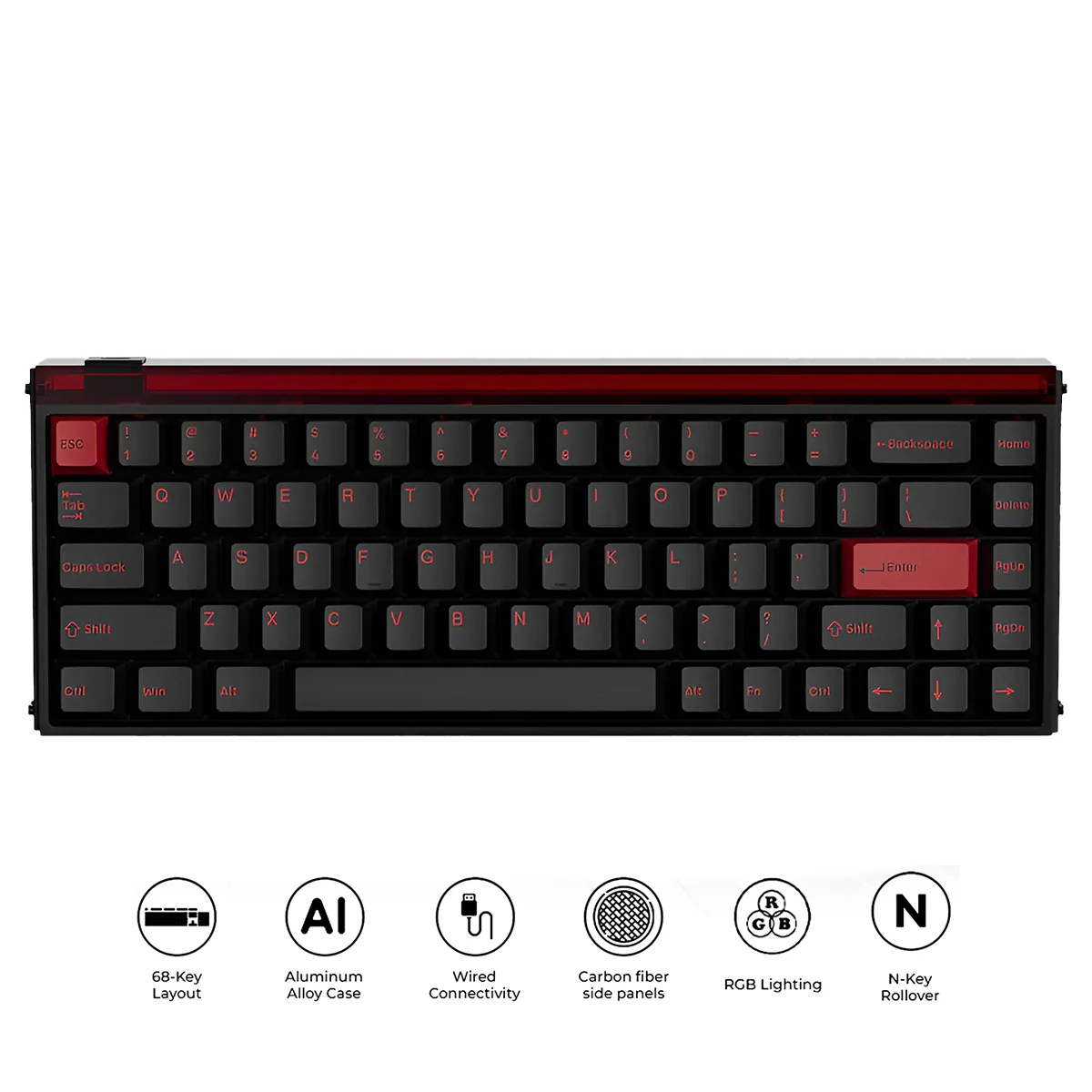 MelGeek MADE68 Ultra DIY Aluminum Alloy Case Magnetic Gaming Keyboard (Electrophoresis White, Anodized Black, Anodized Silver) - Image 9