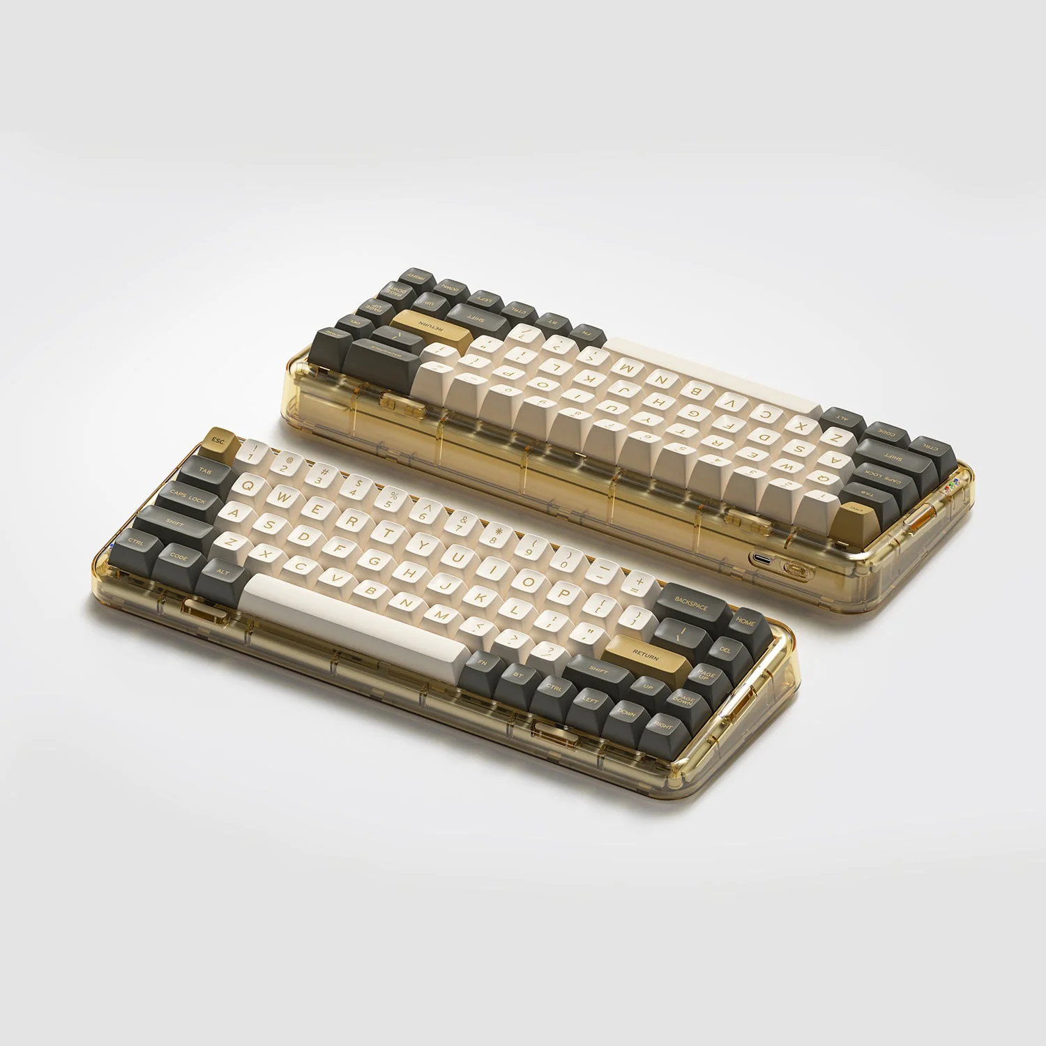 MelGeek MOJO68 Ember Custom & Programmable Bluetooth Mechanical Keyboard (Gateron Pro White, Gateron Pro Silver) - Image 2