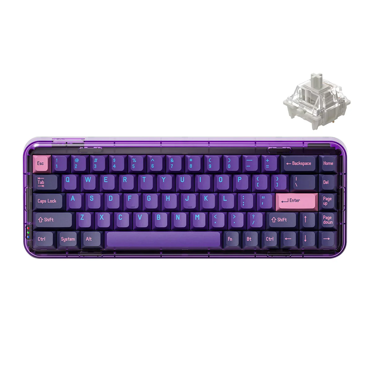 MelGeek MOJO68 Neon Custom & Programmable Mechanical Keyboard (Gateron Pro White)