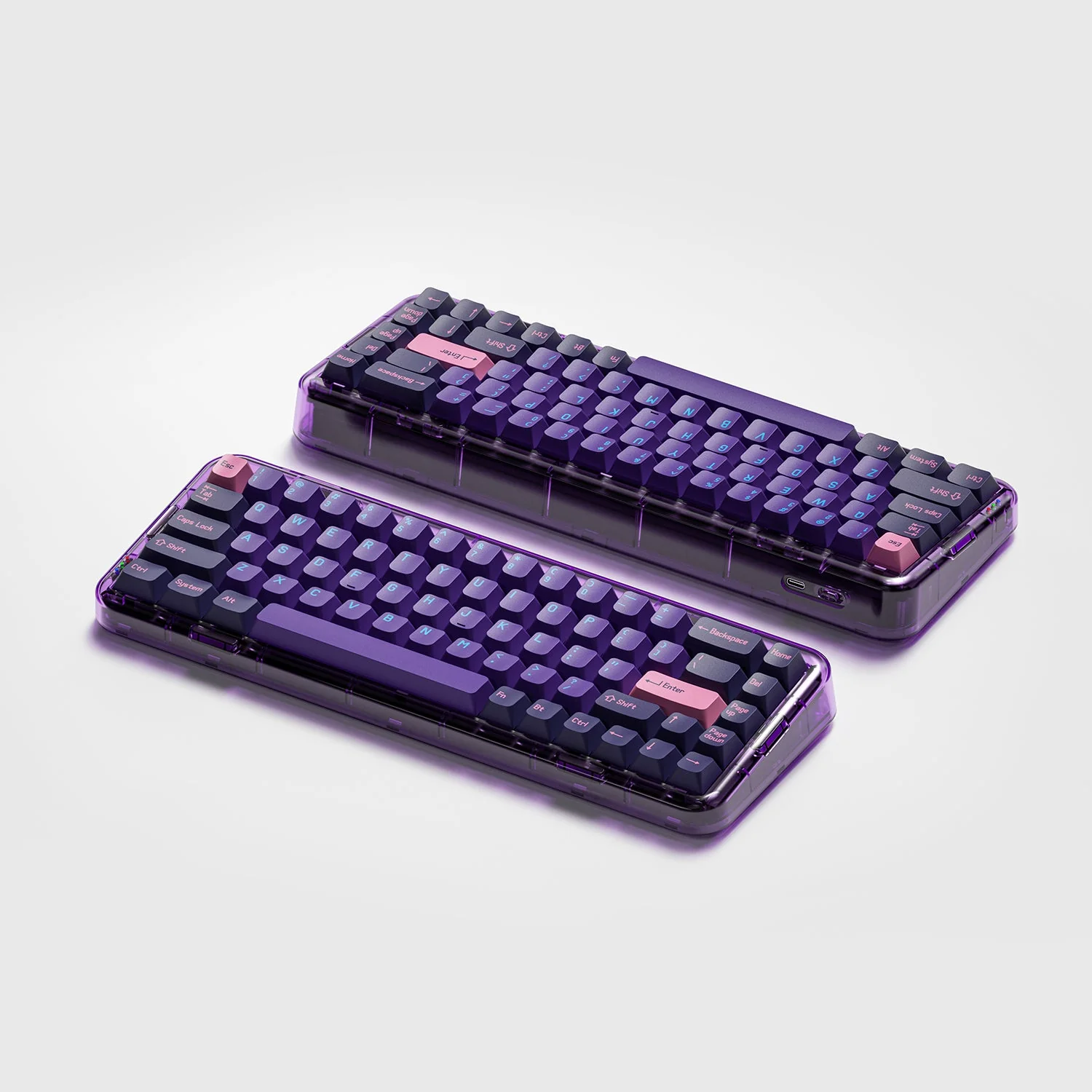 MelGeek MOJO68 Neon Custom & Programmable Mechanical Keyboard (Gateron Pro White) - Image 2