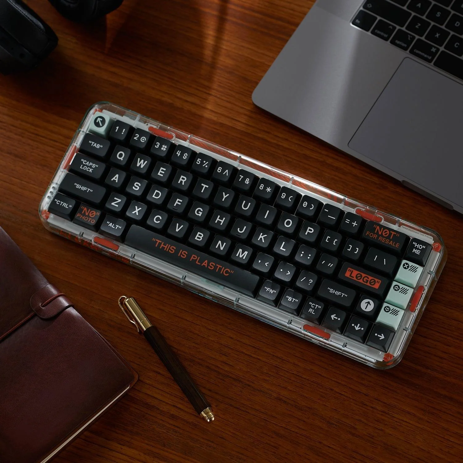 MelGeek MOJO68 Plastic Dark Night See-Through Custom Programmable Mechanical Keyboard (Kailh Custom Plastic Switch) - Image 10