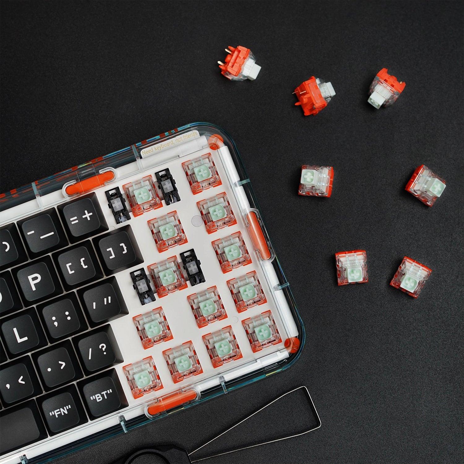 MelGeek MOJO68 Plastic Dark Night See-Through Custom Programmable Mechanical Keyboard (Kailh Custom Plastic Switch) - Image 3